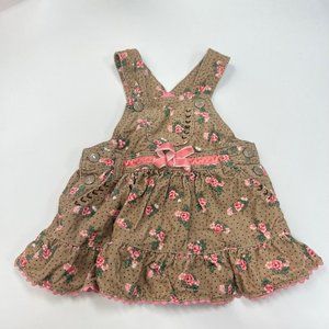 Genuine Kids Corduroy Floral Overall Dress